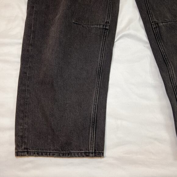 Madewell The Darted Barrel Leg Jeans Petite Size 26P Black Button Fly Boho Denim - Picture 4 of 16